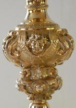 Ornate French antique solid silver gilt Baroque Chapel Set